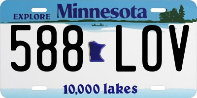 MN license plate 588LOV
