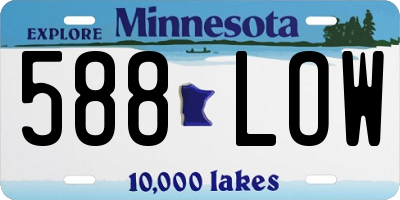 MN license plate 588LOW