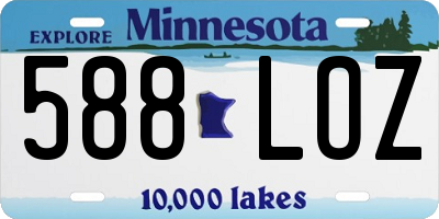MN license plate 588LOZ
