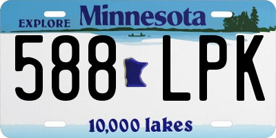 MN license plate 588LPK