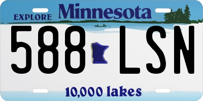 MN license plate 588LSN
