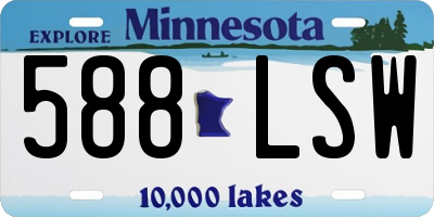 MN license plate 588LSW