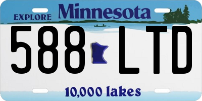 MN license plate 588LTD
