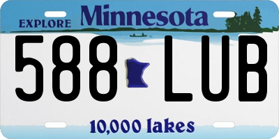 MN license plate 588LUB