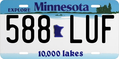 MN license plate 588LUF