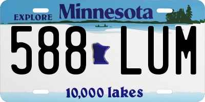 MN license plate 588LUM
