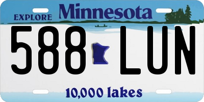 MN license plate 588LUN