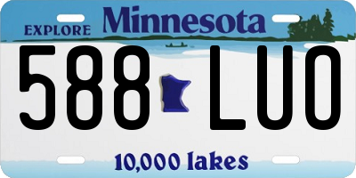 MN license plate 588LUO