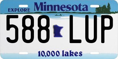 MN license plate 588LUP