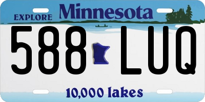 MN license plate 588LUQ
