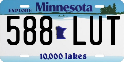 MN license plate 588LUT