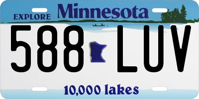 MN license plate 588LUV