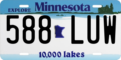 MN license plate 588LUW