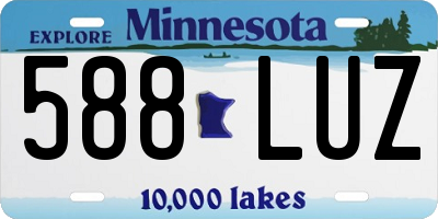 MN license plate 588LUZ