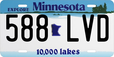 MN license plate 588LVD