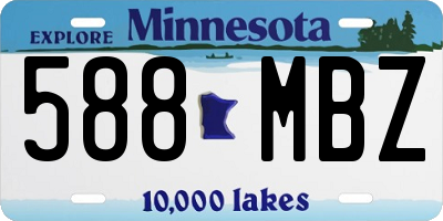 MN license plate 588MBZ