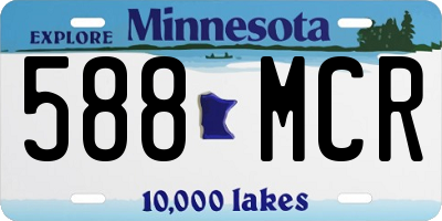 MN license plate 588MCR