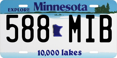 MN license plate 588MIB