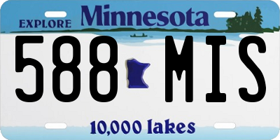 MN license plate 588MIS