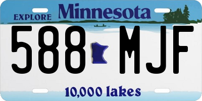 MN license plate 588MJF