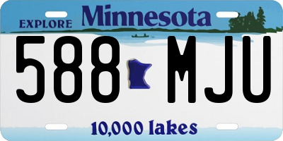 MN license plate 588MJU