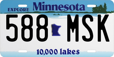 MN license plate 588MSK