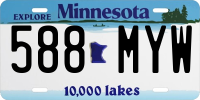 MN license plate 588MYW