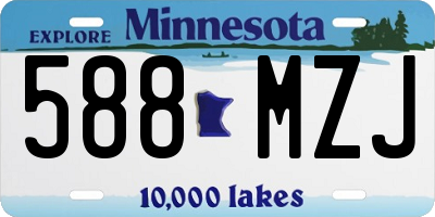 MN license plate 588MZJ