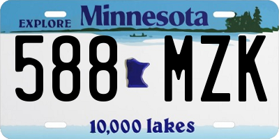 MN license plate 588MZK