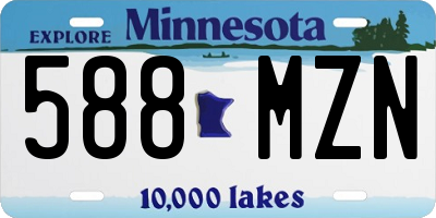 MN license plate 588MZN