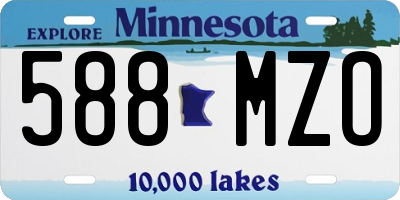 MN license plate 588MZO