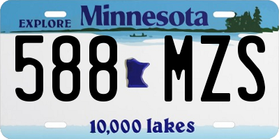 MN license plate 588MZS