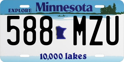 MN license plate 588MZU