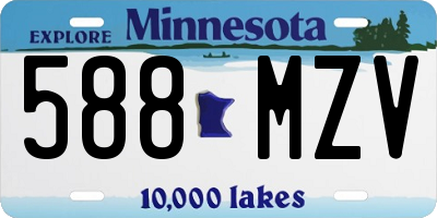 MN license plate 588MZV