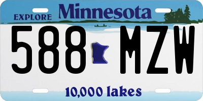 MN license plate 588MZW