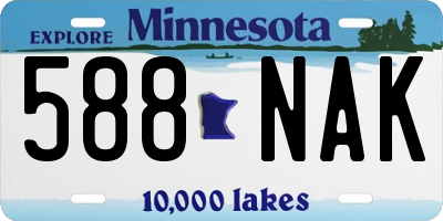 MN license plate 588NAK