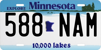 MN license plate 588NAM