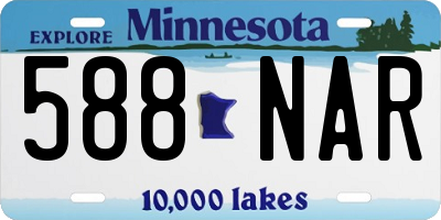 MN license plate 588NAR