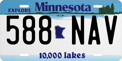 MN license plate 588NAV
