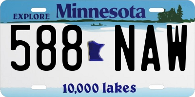 MN license plate 588NAW