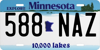 MN license plate 588NAZ