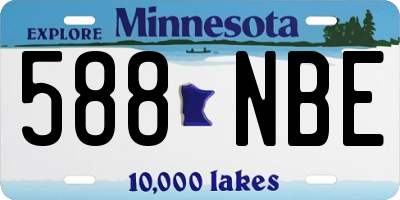 MN license plate 588NBE