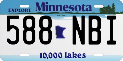 MN license plate 588NBI