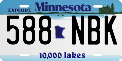 MN license plate 588NBK