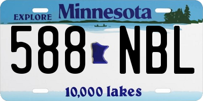 MN license plate 588NBL