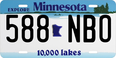 MN license plate 588NBO