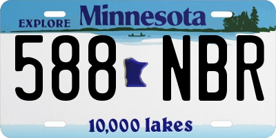 MN license plate 588NBR