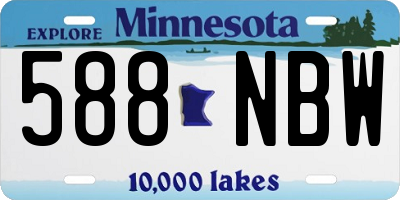 MN license plate 588NBW
