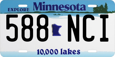 MN license plate 588NCI