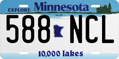 MN license plate 588NCL